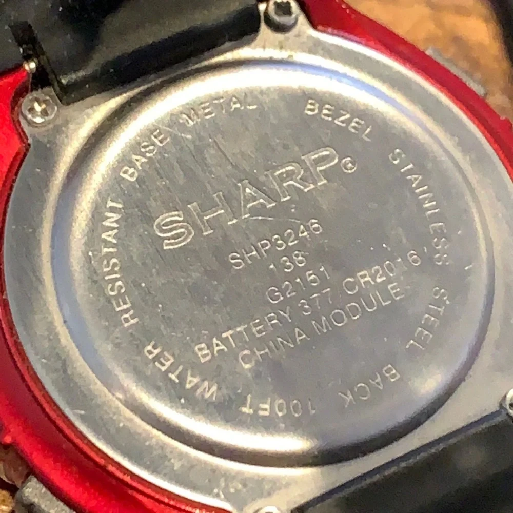 Sharp Men’s Digital Watch Needs a battery Pre owned water resistant # Shp3246